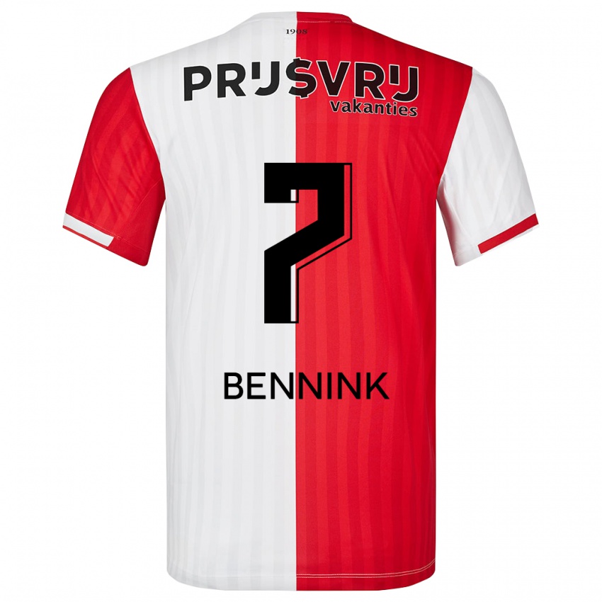 Hombre Camiseta Maxime Bennink #7 Rojo Blanco 1ª Equipación 2023/24 La Camisa México