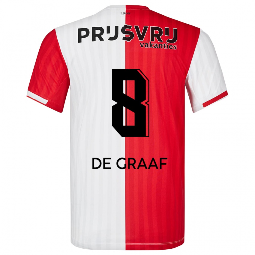 Hombre Camiseta Esmee De Graaf #8 Rojo Blanco 1ª Equipación 2023/24 La Camisa México