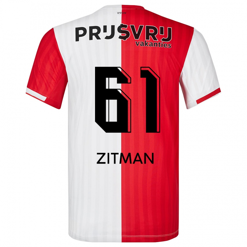 Hombre Camiseta Sven Zitman #61 Rojo Blanco 1ª Equipación 2023/24 La Camisa México