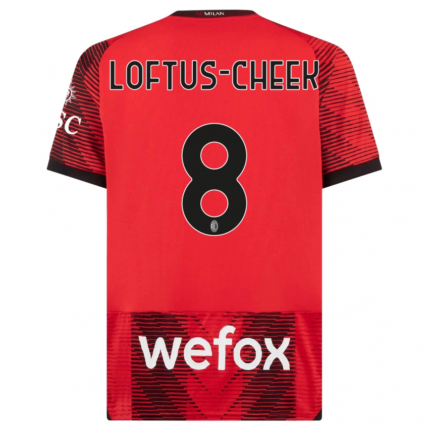 Hombre Camiseta Ruben Loftus-Cheek #8 Negro Rojo 1ª Equipación 2023/24 La Camisa México