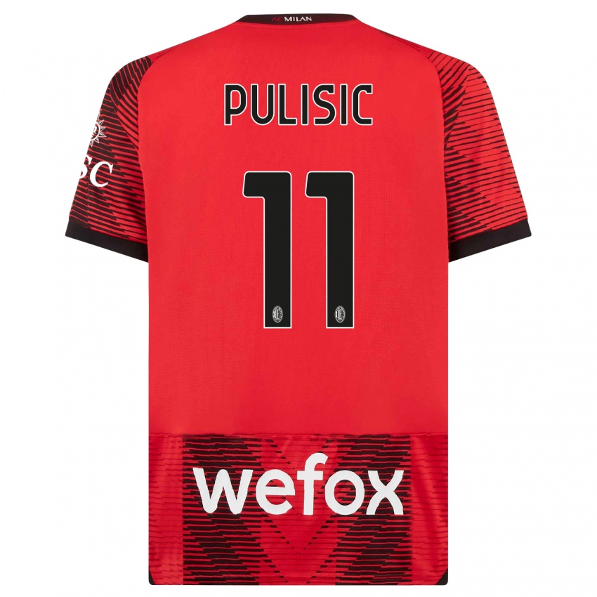 Hombre Camiseta Christian Pulisic #11 Negro Rojo 1ª Equipación 2023/24 La Camisa México
