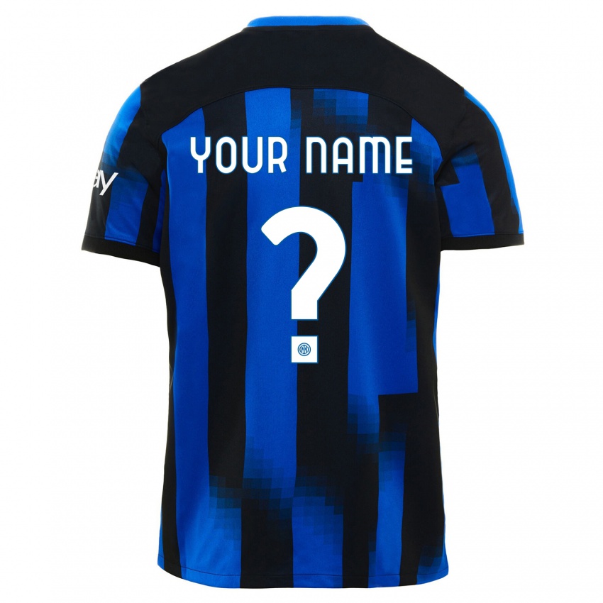 Hombre Camiseta Su Nombre #0 Azul Negro 1ª Equipación 2023/24 La Camisa México