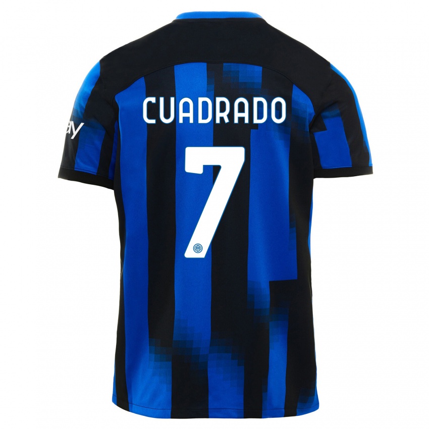 Hombre Camiseta Juan Cuadrado #7 Azul Negro 1ª Equipación 2023/24 La Camisa México