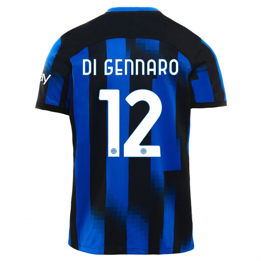 Hombre Camiseta Raffaele Di Gennaro #12 Azul Negro 1ª Equipación 2023/24 La Camisa México