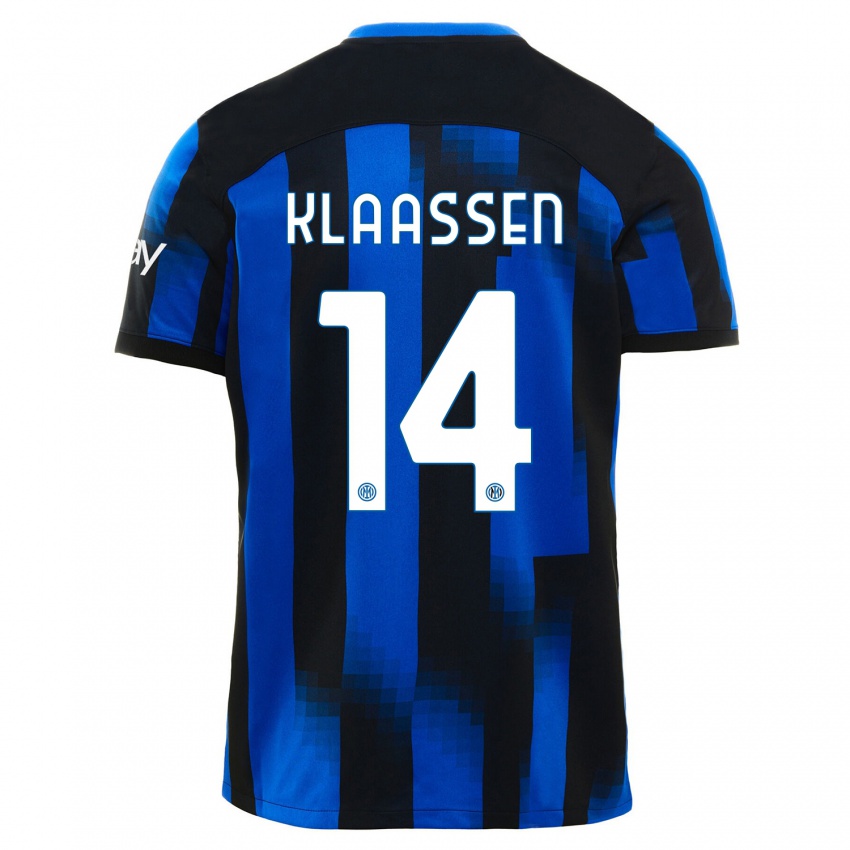 Hombre Camiseta Davy Klaassen #14 Azul Negro 1ª Equipación 2023/24 La Camisa México