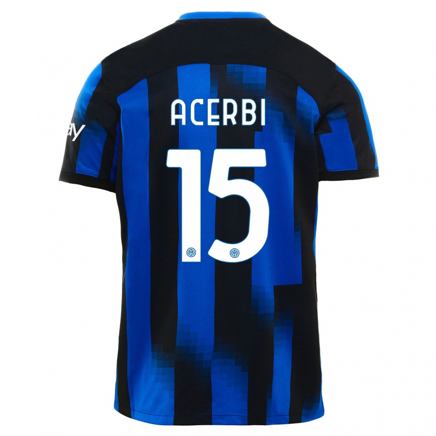 Hombre Camiseta Francesco Acerbi #15 Azul Negro 1ª Equipación 2023/24 La Camisa México