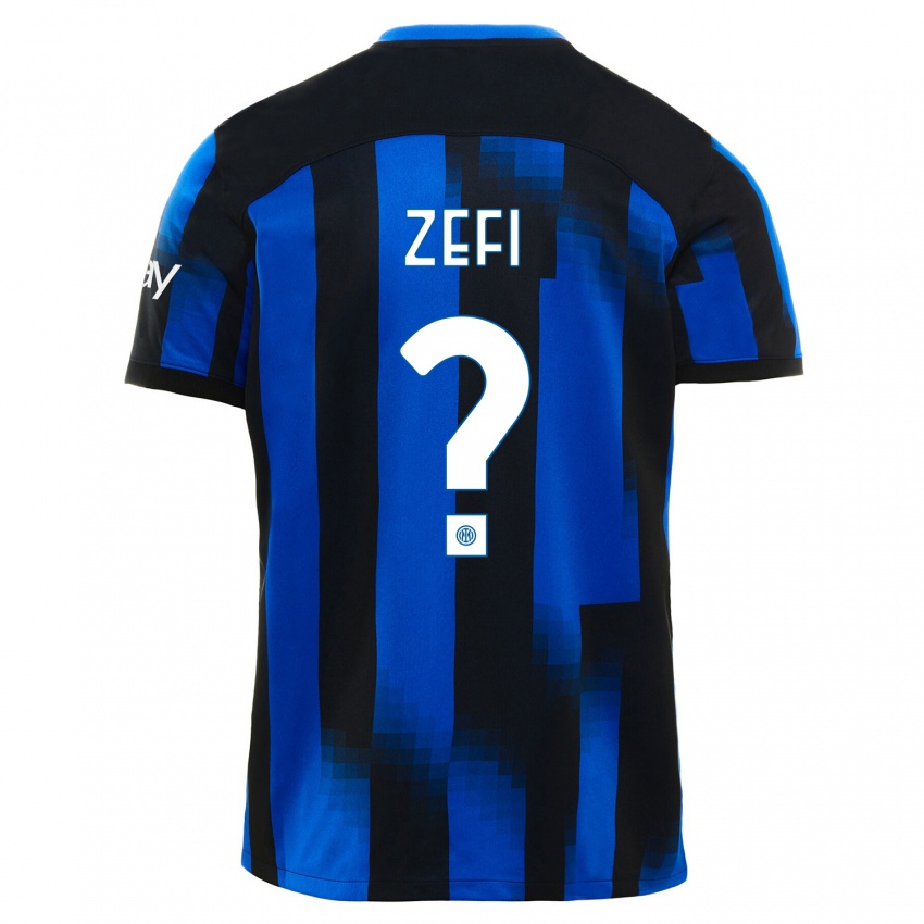 Hombre Camiseta Kevin Zefi #0 Azul Negro 1ª Equipación 2023/24 La Camisa México