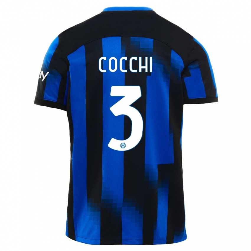 Hombre Camiseta Matteo Cocchi #3 Azul Negro 1ª Equipación 2023/24 La Camisa México