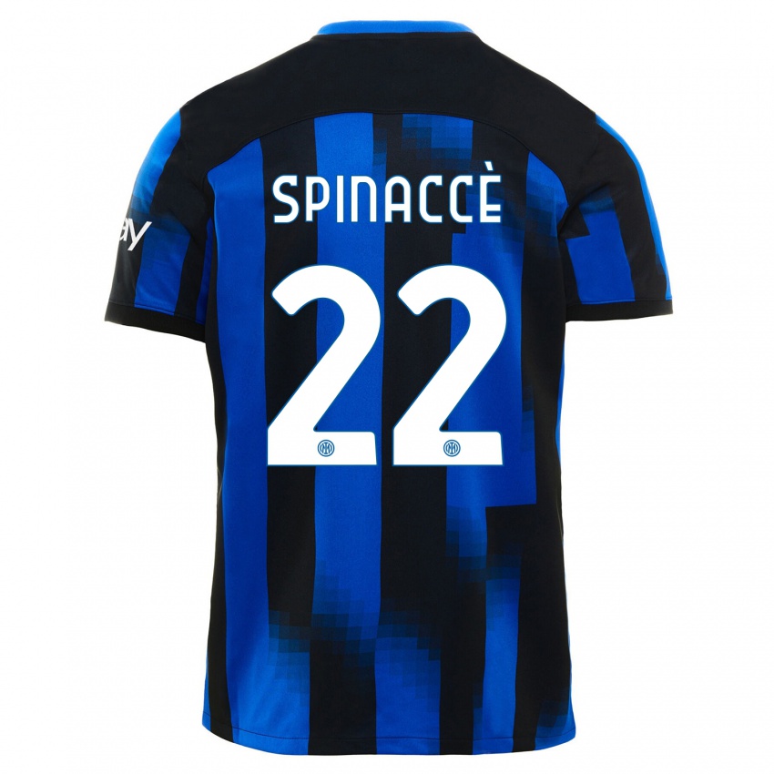 Hombre Camiseta Matteo Spinaccè #22 Azul Negro 1ª Equipación 2023/24 La Camisa México