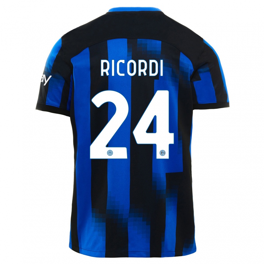 Hombre Camiseta Tommaso Ricordi #24 Azul Negro 1ª Equipación 2023/24 La Camisa México