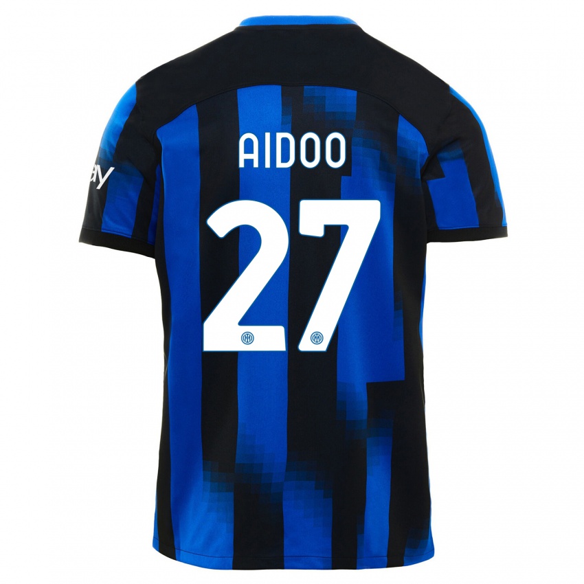 Hombre Camiseta Mike Aidoo #27 Azul Negro 1ª Equipación 2023/24 La Camisa México