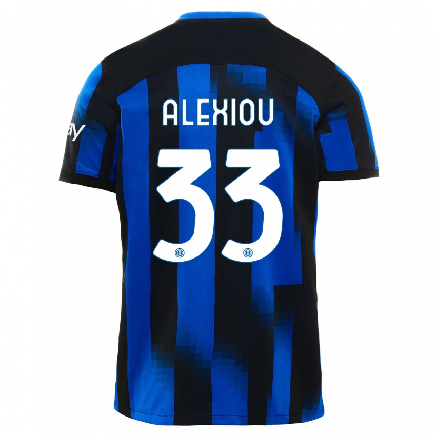 Hombre Camiseta Christos Alexiou #33 Azul Negro 1ª Equipación 2023/24 La Camisa México
