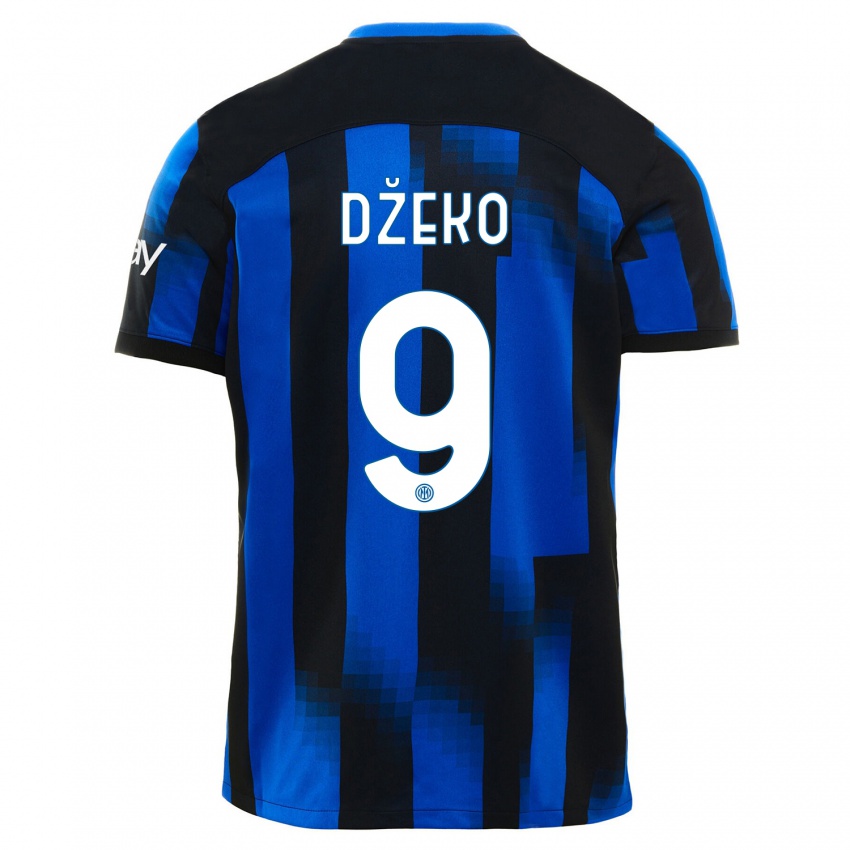 Hombre Camiseta Edin Dzeko #9 Azul Negro 1ª Equipación 2023/24 La Camisa México