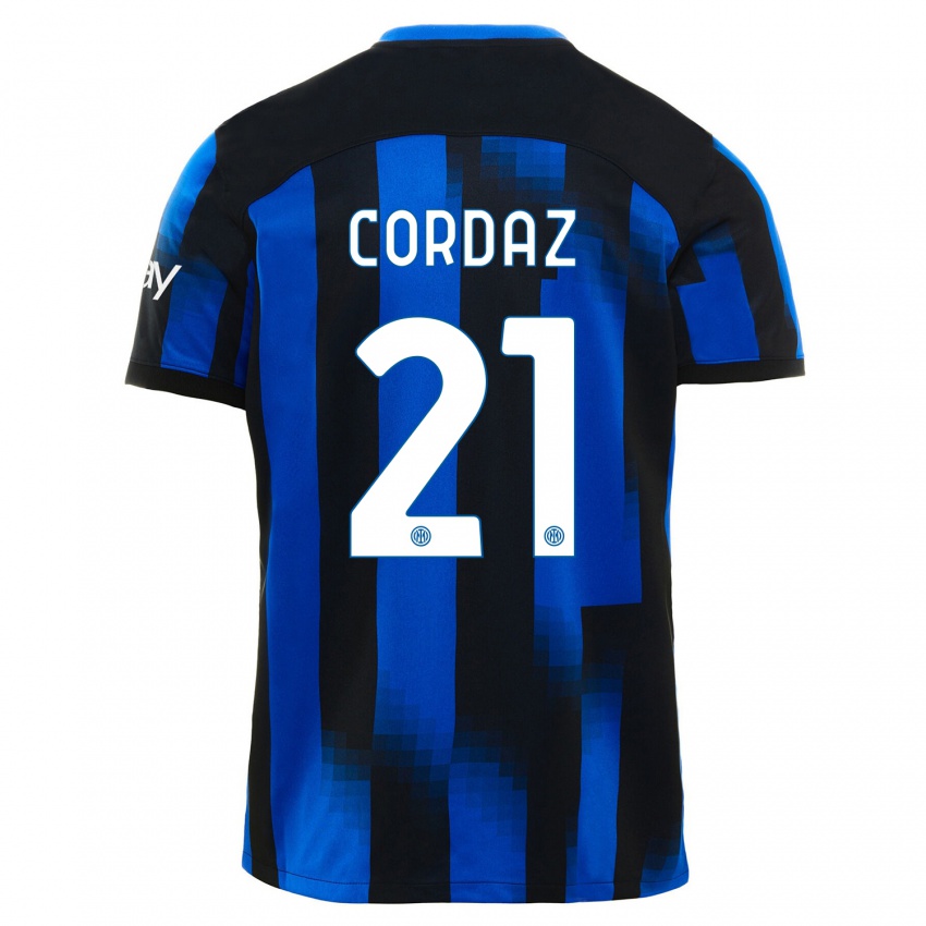 Hombre Camiseta Alex Cordaz #21 Azul Negro 1ª Equipación 2023/24 La Camisa México