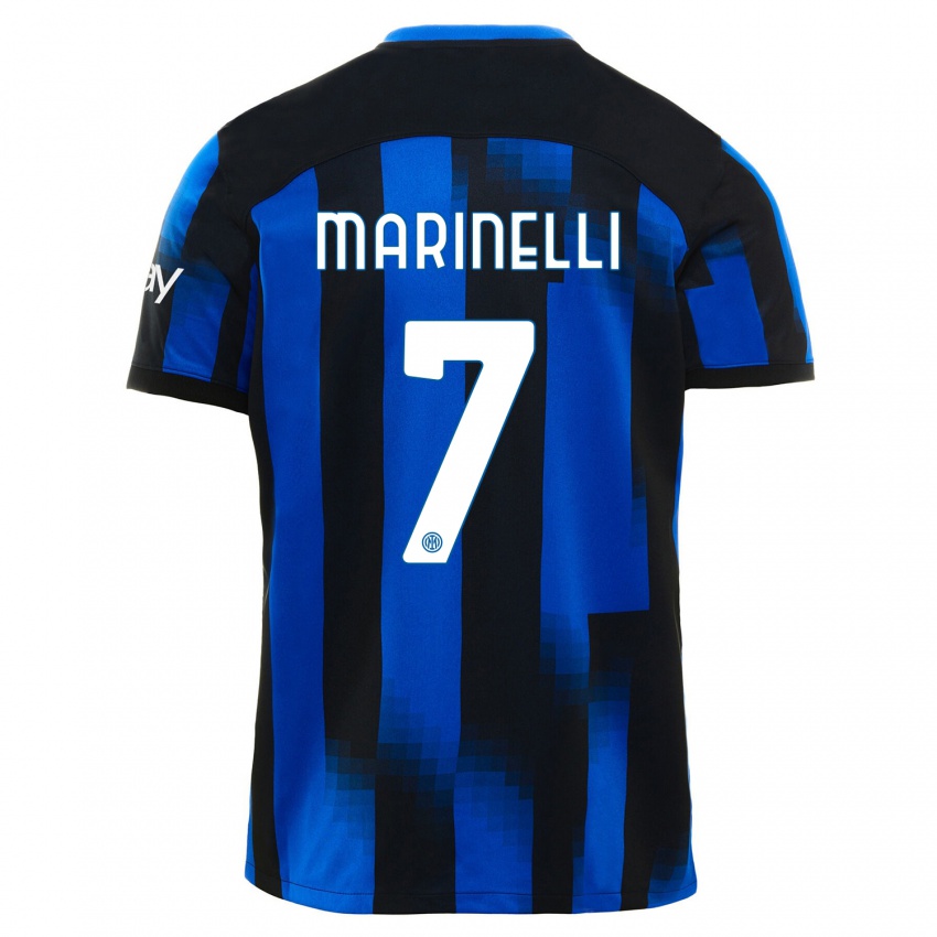Hombre Camiseta Gloria Marinelli #7 Azul Negro 1ª Equipación 2023/24 La Camisa México