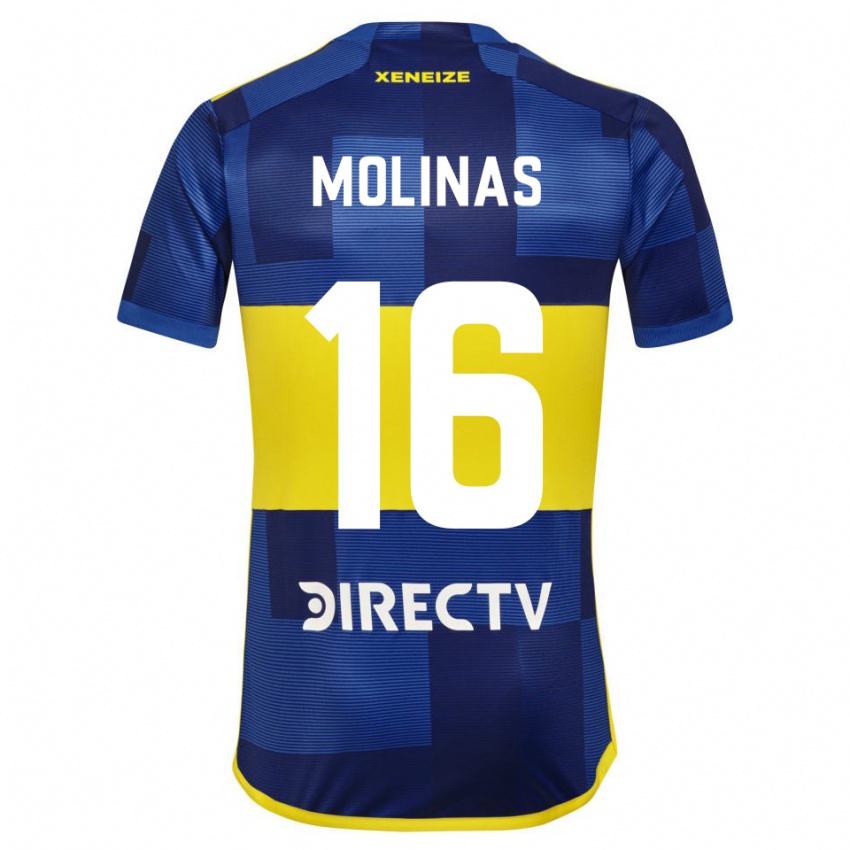 Hombre Camiseta Aaron Molinas #16 Azul Oscuro Amarillo 1ª Equipación 2023/24 La Camisa México