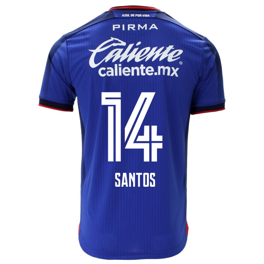 Hombre Camiseta Eleisa Santos #14 Azul 1ª Equipación 2023/24 La Camisa México