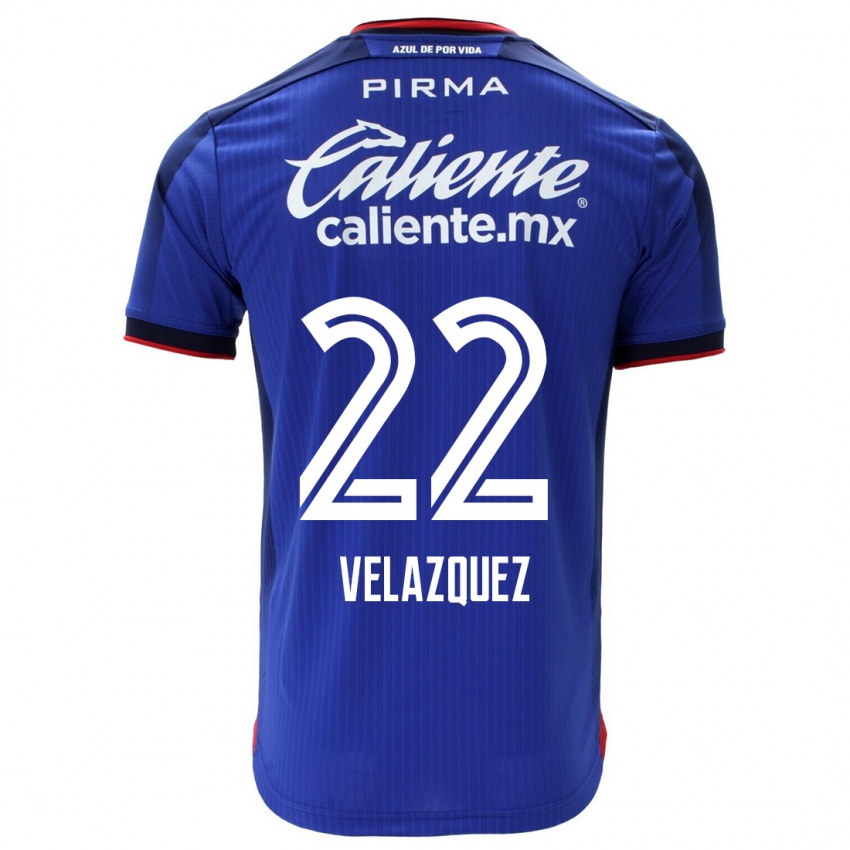 Hombre Camiseta Hireri Velazquez #22 Azul 1ª Equipación 2023/24 La Camisa México