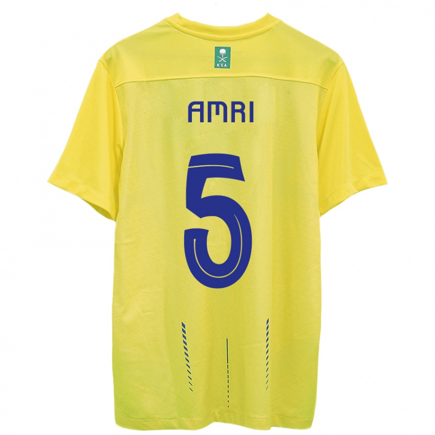 Hombre Camiseta Abdulelah Al-Amri #5 Amarillo 1ª Equipación 2023/24 La Camisa México