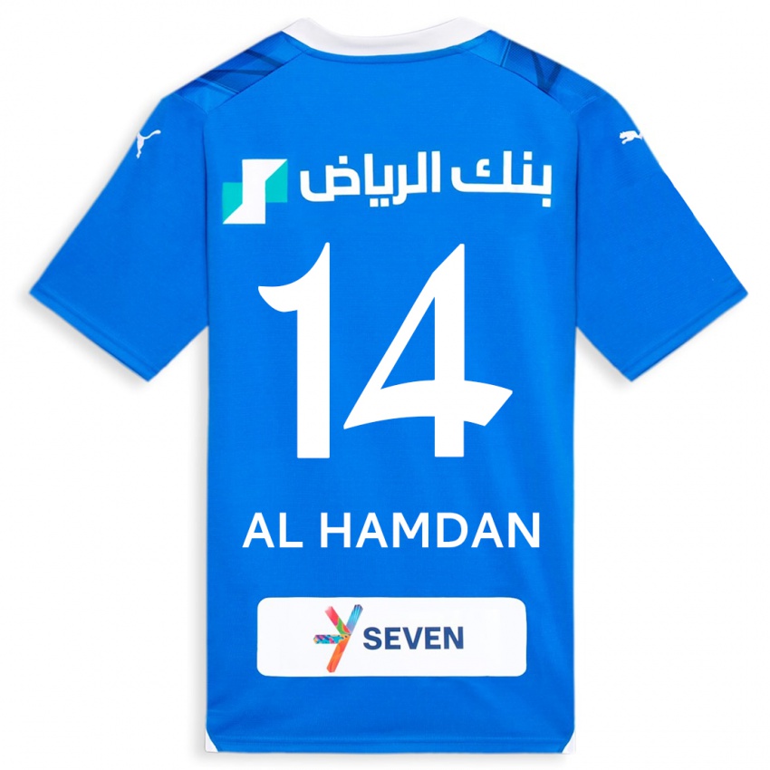 Hombre Camiseta Abdullah Al-Hamdan #14 Azul 1ª Equipación 2023/24 La Camisa México