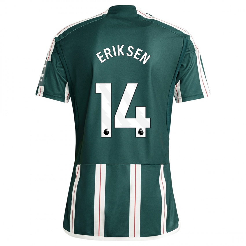 Hombre Camiseta Christian Eriksen #14 Verde Oscuro 2ª Equipación 2023/24 La Camisa México
