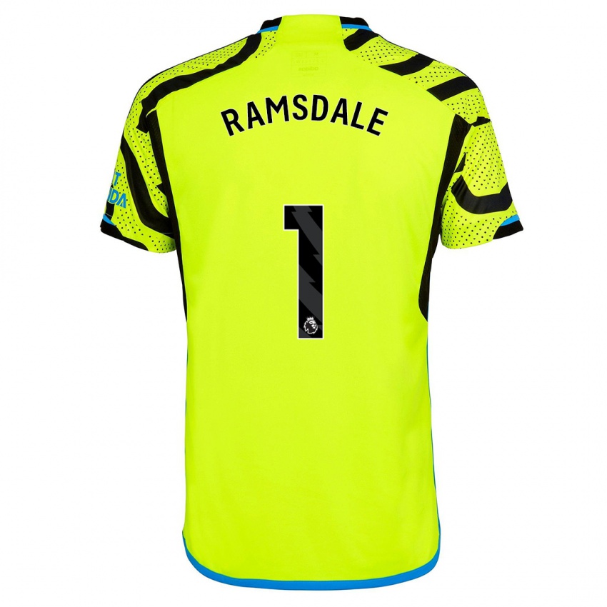 Hombre Camiseta Aaron Ramsdale #1 Amarillo 2ª Equipación 2023/24 La Camisa México