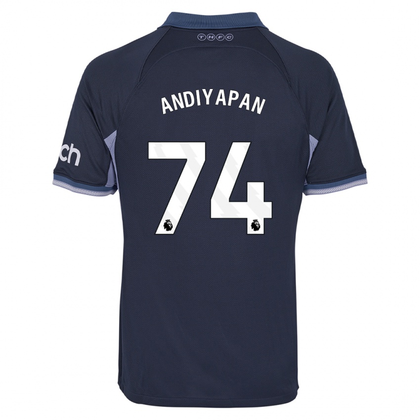 Hombre Camiseta William Andiyapan #74 Azul Oscuro 2ª Equipación 2023/24 La Camisa México