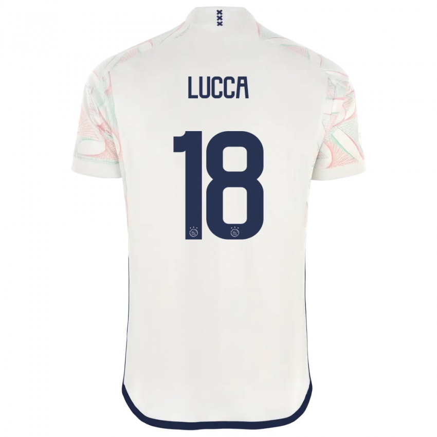 Hombre Camiseta Lorenzo Lucca #18 Blanco 2ª Equipación 2023/24 La Camisa México