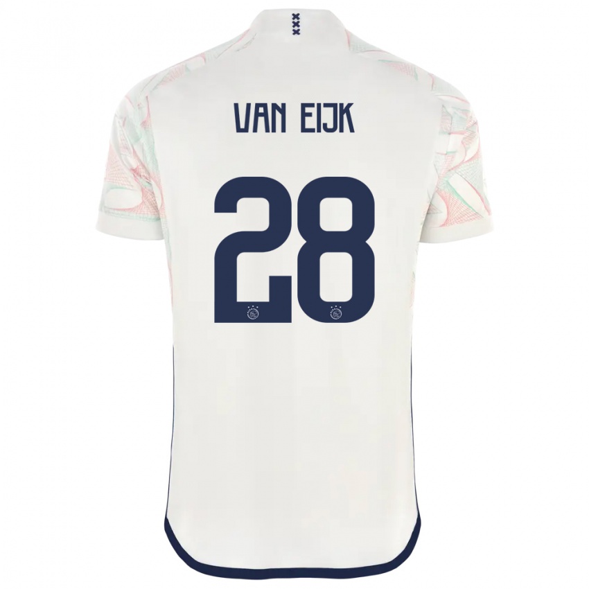 Hombre Camiseta Regina Van Eijk #28 Blanco 2ª Equipación 2023/24 La Camisa México