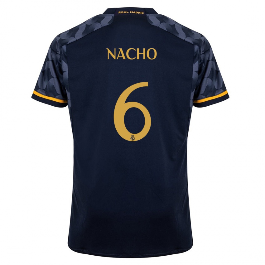 Hombre Camiseta Nacho Fernandez #6 Azul Oscuro 2ª Equipación 2023/24 La Camisa México