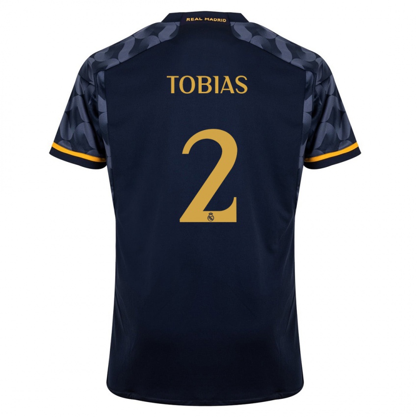 Hombre Camiseta Vinicius Tobias #2 Azul Oscuro 2ª Equipación 2023/24 La Camisa México