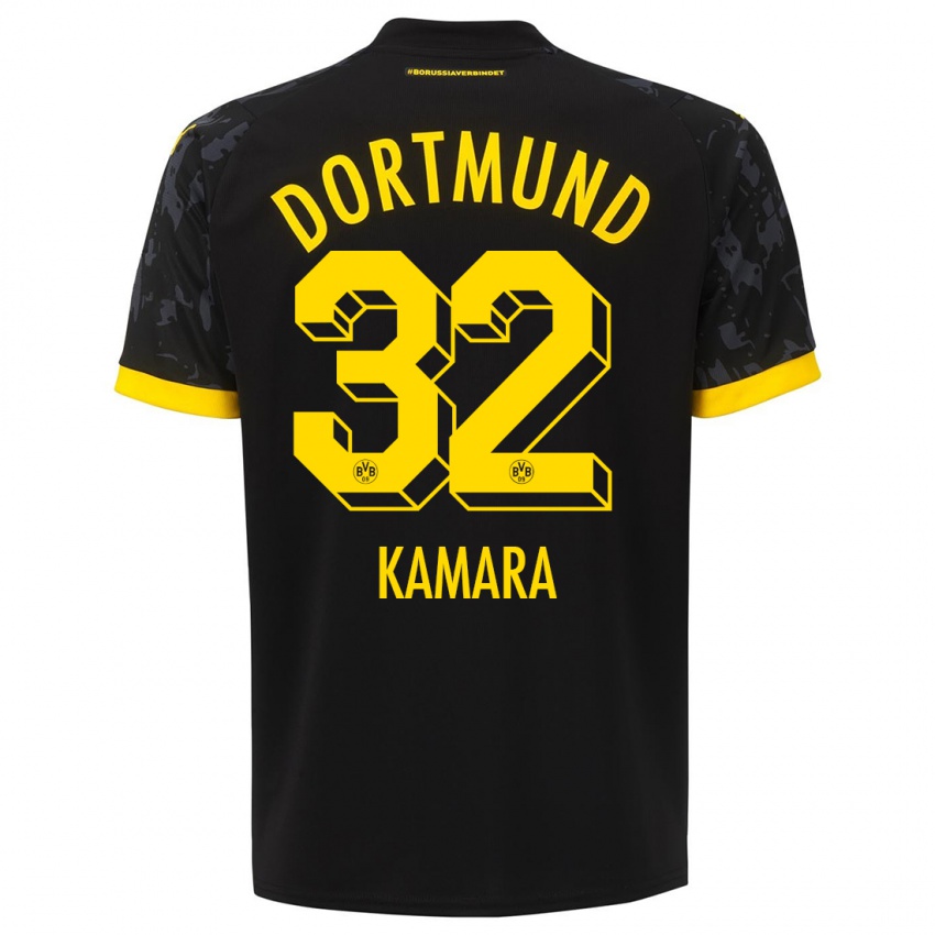 Hombre Camiseta Abdoulaye Kamara #32 Negro 2ª Equipación 2023/24 La Camisa México