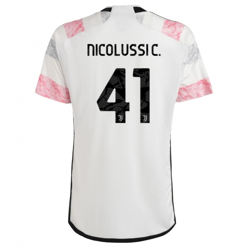 Hombre Camiseta Hans Nicolussi Caviglia #41 Blanco Rosa 2ª Equipación 2023/24 La Camisa México