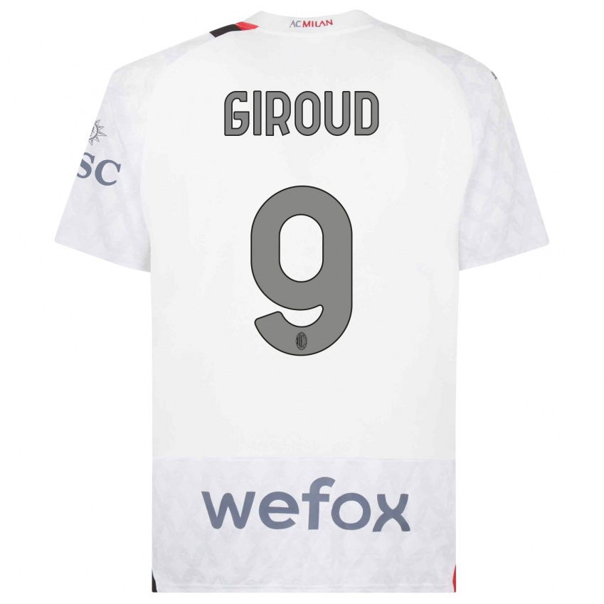 Hombre Camiseta Olivier Giroud #9 Blanco 2ª Equipación 2023/24 La Camisa México