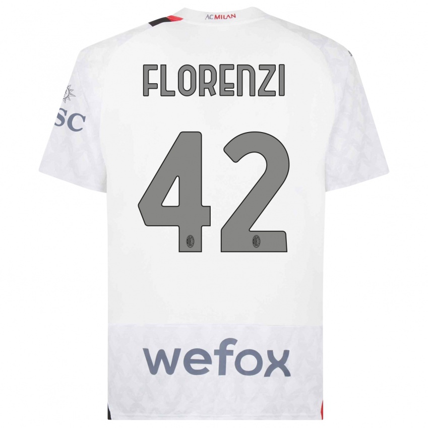 Hombre Camiseta Alessandro Florenzi #42 Blanco 2ª Equipación 2023/24 La Camisa México