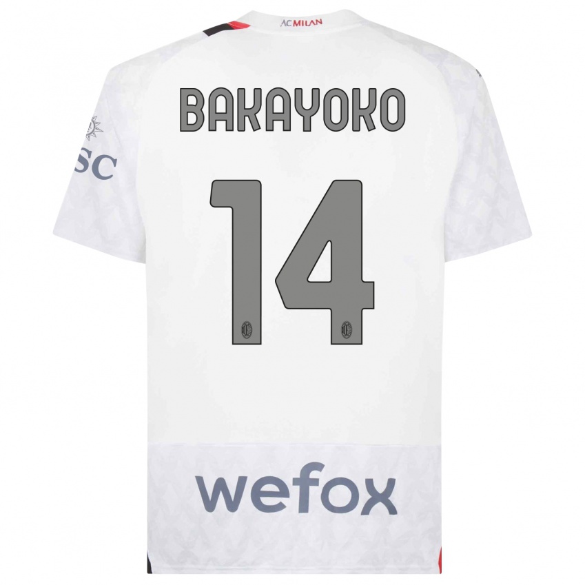Hombre Camiseta Tiemoue Bakayoko #14 Blanco 2ª Equipación 2023/24 La Camisa México
