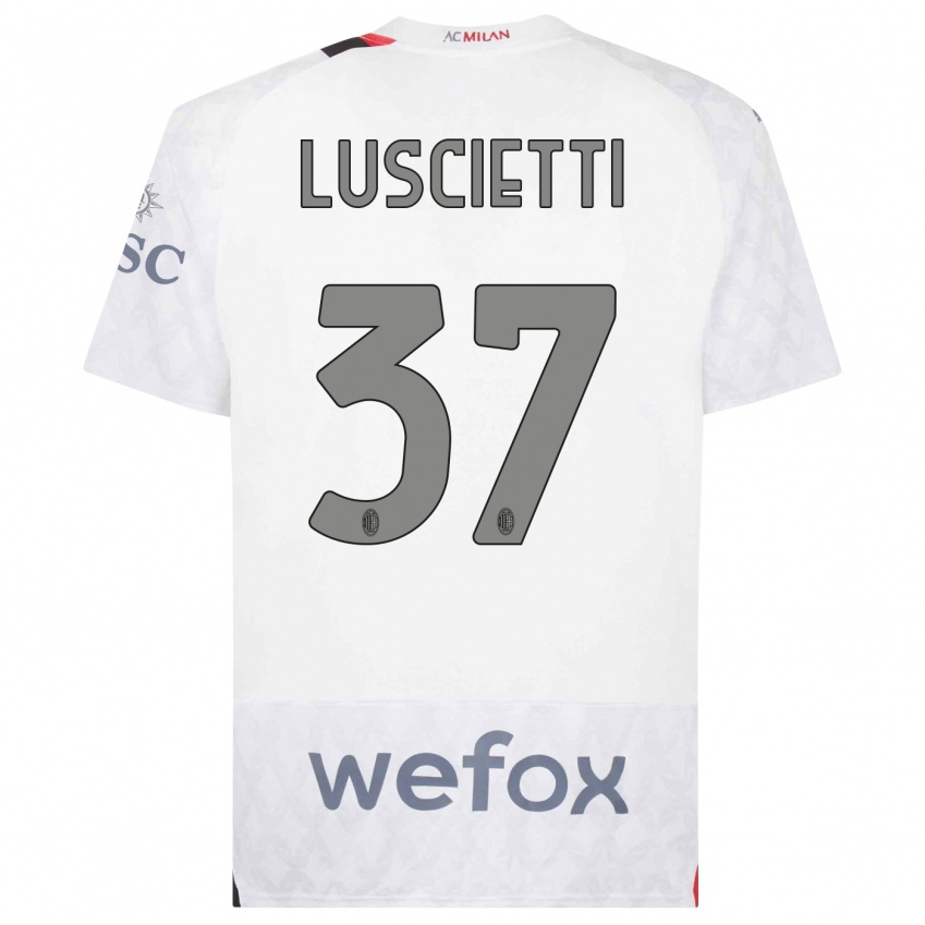 Hombre Camiseta Abebe Luscietti #37 Blanco 2ª Equipación 2023/24 La Camisa México