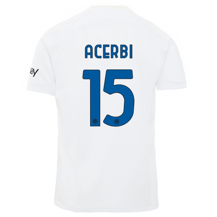 Hombre Camiseta Francesco Acerbi #15 Blanco 2ª Equipación 2023/24 La Camisa México