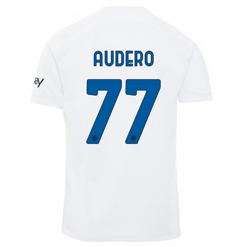 Hombre Camiseta Emil Audero #77 Blanco 2ª Equipación 2023/24 La Camisa México