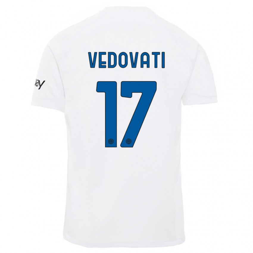 Hombre Camiseta Gabriele Vedovati #17 Blanco 2ª Equipación 2023/24 La Camisa México
