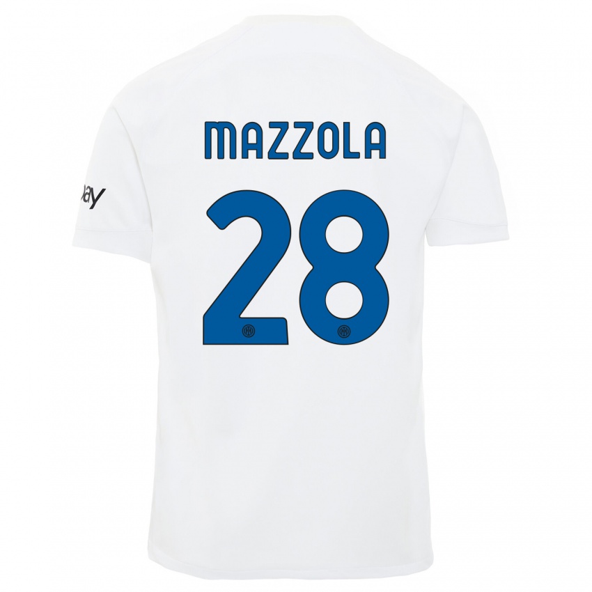 Hombre Camiseta Giuseppe Mazzola #28 Blanco 2ª Equipación 2023/24 La Camisa México