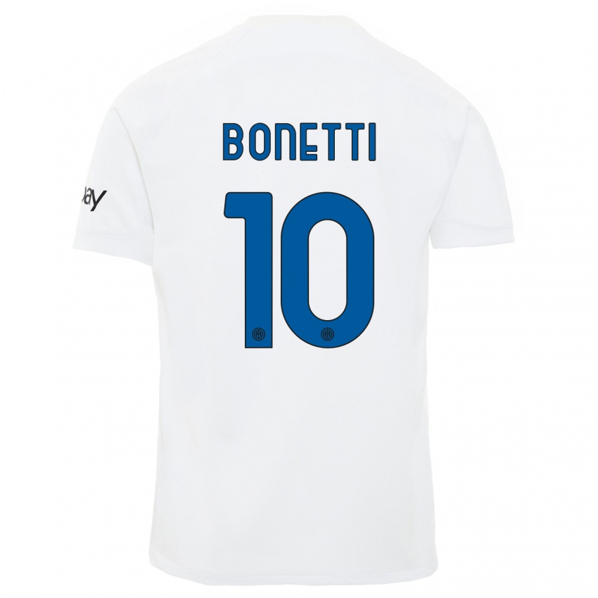Hombre Camiseta Tatiana Bonetti #10 Blanco 2ª Equipación 2023/24 La Camisa México