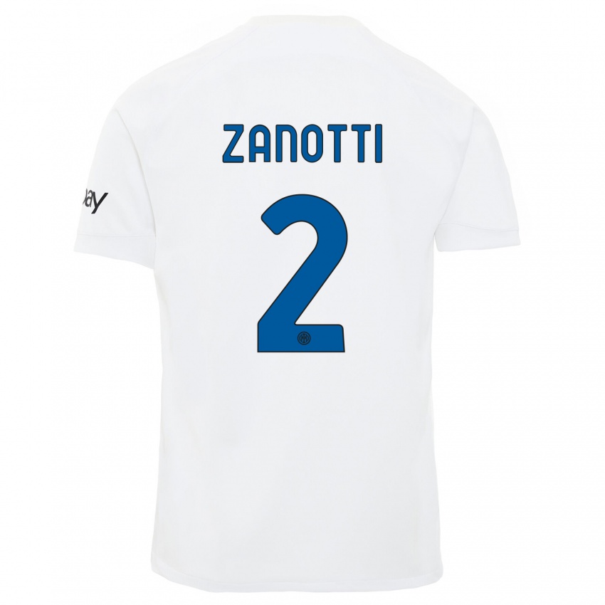 Hombre Camiseta Mattia Zanotti #2 Blanco 2ª Equipación 2023/24 La Camisa México