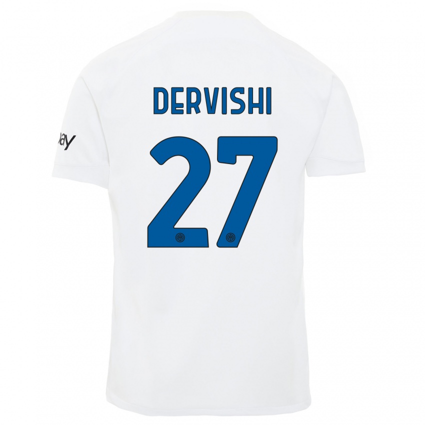 Hombre Camiseta Kristian Dervishi #27 Blanco 2ª Equipación 2023/24 La Camisa México