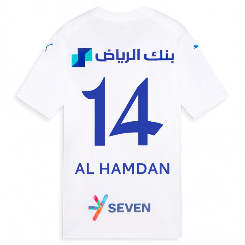 Hombre Camiseta Abdullah Al-Hamdan #14 Blanco 2ª Equipación 2023/24 La Camisa México