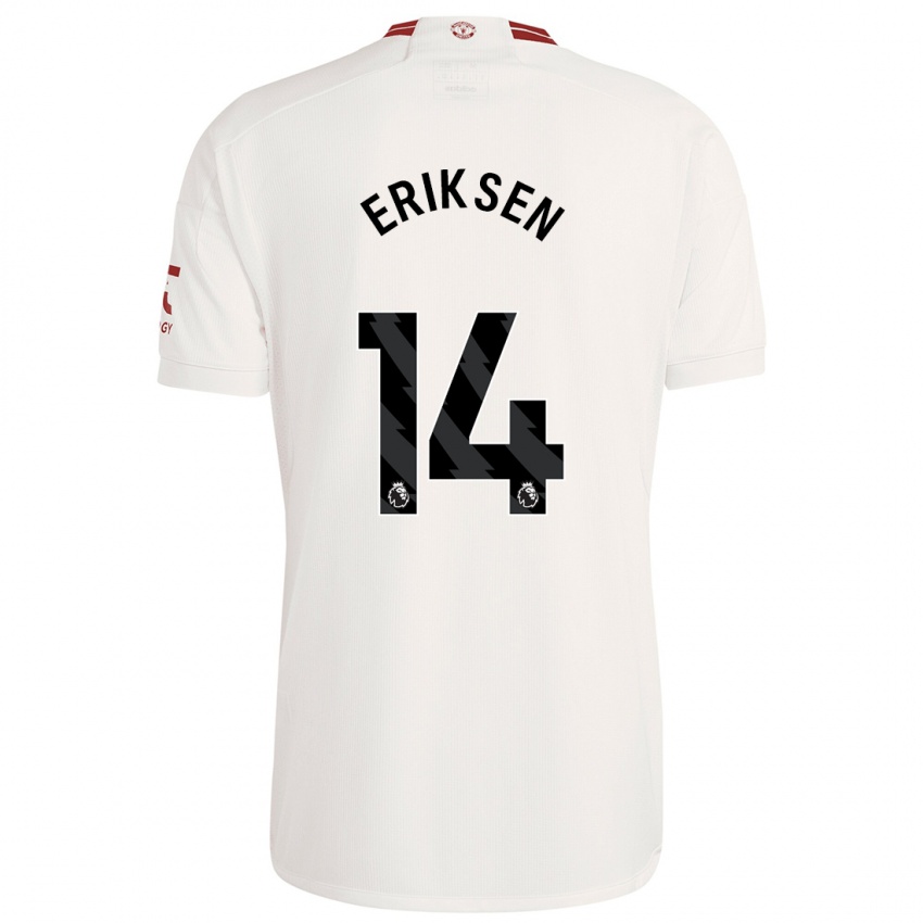 Hombre Camiseta Christian Eriksen #14 Blanco Equipación Tercera 2023/24 La Camisa México