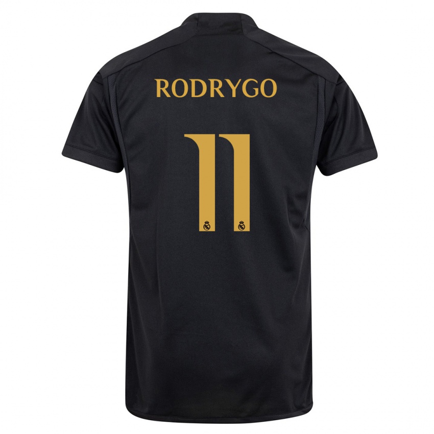 Hombre Camiseta Rodrygo #11 Negro Equipación Tercera 2023/24 La Camisa México