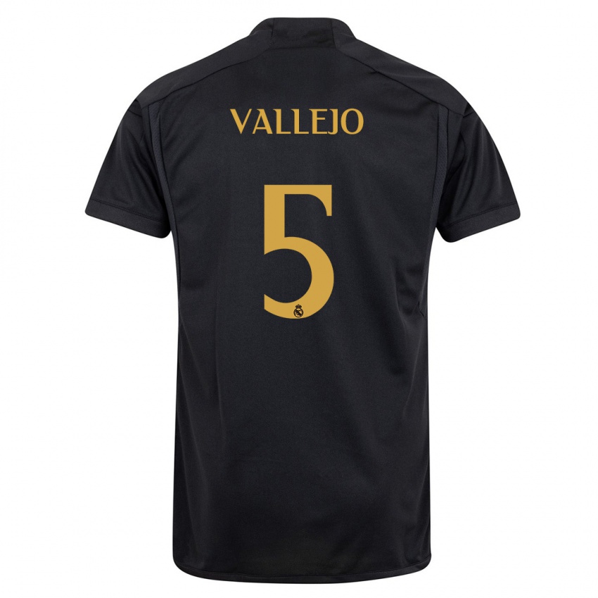Hombre Camiseta Jesus Vallejo #5 Negro Equipación Tercera 2023/24 La Camisa México