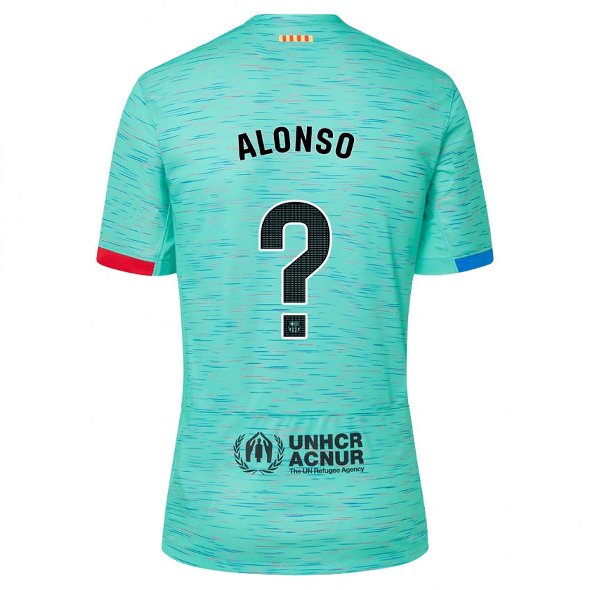Hombre Camiseta Aáron Alonso #0 Aguamarina Clara Equipación Tercera 2023/24 La Camisa México