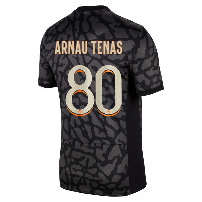 Hombre Camiseta Arnau Tenas #80 Negro Equipación Tercera 2023/24 La Camisa México